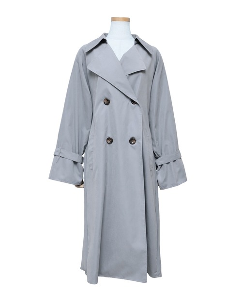 reca（レカ）の「バックジョーゼット フレアトレンチコート（トレンチコート・レディース・グレイッシュベージュ/ベージュ/ブルー系その他・M/L）」の7枚目の写真