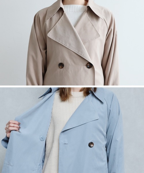 reca（レカ）の「バックジョーゼット フレアトレンチコート（トレンチコート・レディース・グレイッシュベージュ/ベージュ/ブルー系その他・M/L）」の12枚目の写真
