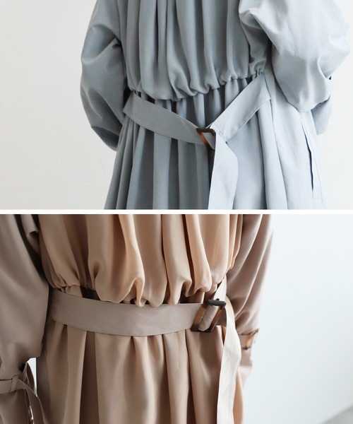 reca（レカ）の「バックジョーゼット フレアトレンチコート（トレンチコート・レディース・グレイッシュベージュ/ベージュ/ブルー系その他・M/L）」の15枚目の写真