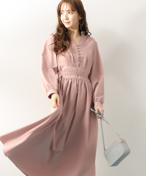 ワンピースクロスリボンロングワンピース ワンピース Andemiu アンデミュウ のファッション