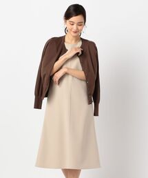ニットジョーゼットワンピース