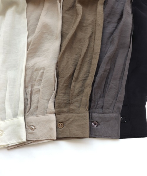 オーバーサイズ長袖シアーシャツ