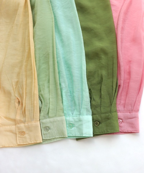 オーバーサイズ長袖シアーシャツ