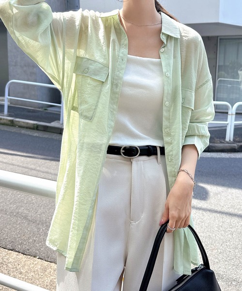 値下げ　新品　ベージュ オーバーサイズ 長袖 ラミーブラウス ワッシャー コットン チュニック ブラウス レディース 長袖 A