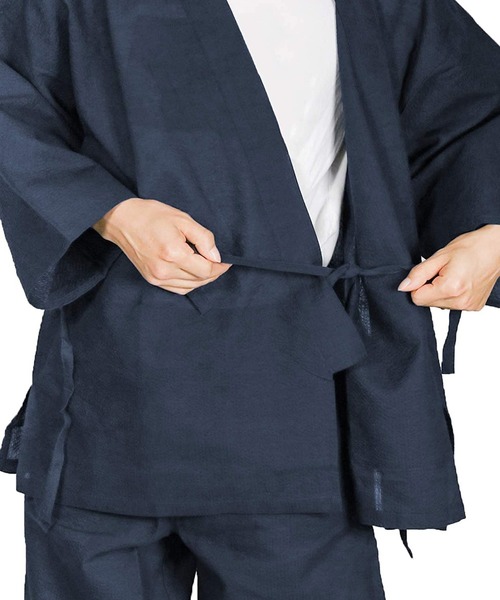KYOETSU(キョウエツ)の「夏用しじら作務衣(着物・メンズ・ネイビー/ブラック/グレー/インディゴブルー・L/LL/M)」の5枚目の写真