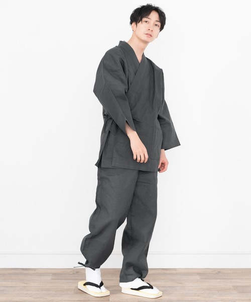 KYOETSU(キョウエツ)の「夏用しじら作務衣(着物・メンズ・ネイビー/ブラック/グレー/インディゴブルー・L/LL/M)」の16枚目の写真