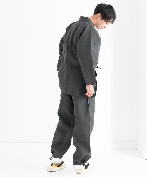 KYOETSU(キョウエツ)の「夏用しじら作務衣(着物・メンズ・ネイビー/ブラック/グレー/インディゴブルー・L/LL/M)」の17枚目の写真