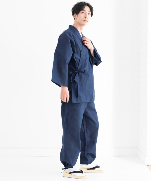 KYOETSU(キョウエツ)の「夏用しじら作務衣(着物・メンズ・ネイビー/ブラック/グレー/インディゴブルー・L/LL/M)」の19枚目の写真
