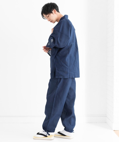 KYOETSU(キョウエツ)の「夏用しじら作務衣(着物・メンズ・ネイビー/ブラック/グレー/インディゴブルー・L/LL/M)」の20枚目の写真