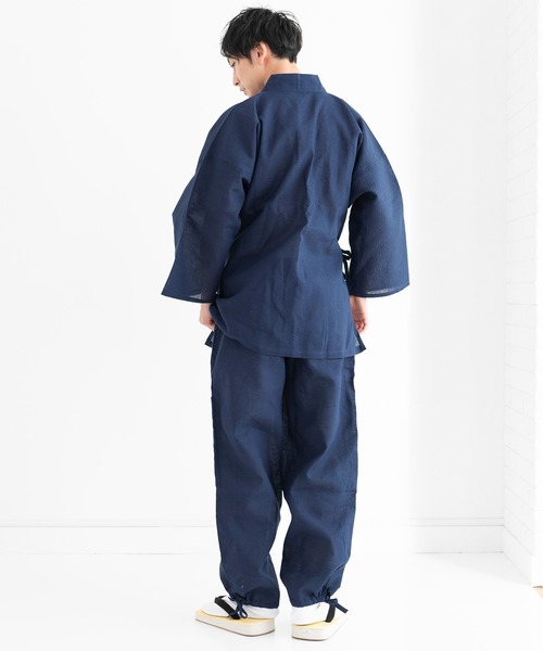 KYOETSU(キョウエツ)の「夏用しじら作務衣(着物・メンズ・ネイビー/ブラック/グレー/インディゴブルー・L/LL/M)」の21枚目の写真