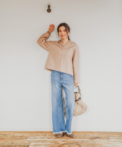 BAYFLOW(ベイフロー)の「カットオフフレアデニム(デニムパンツ・レディース・ライトブルー/ブルー・SMALL/MEDIUM)」の19枚目の写真