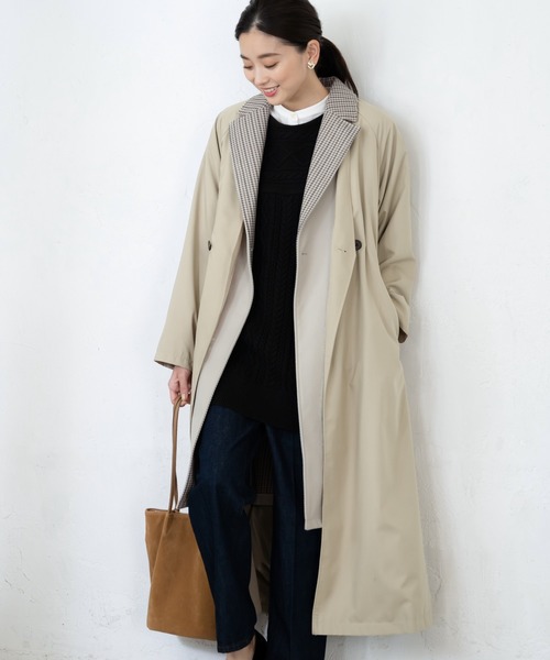 LEPSIM（レプシィム）の「2SETレイヤードコート　895617（その他アウター・レディース・ベージュ/カーキ・FREE）」の2枚目の写真