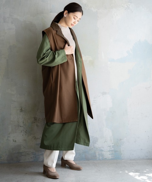 LEPSIM（レプシィム）の「2SETレイヤードコート　895617（その他アウター・レディース・ベージュ/カーキ・FREE）」の13枚目の写真