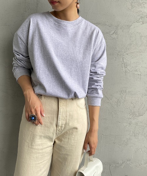 HANES（ヘインズ）の「[HANES/ヘインズ] BEEFY ビーフィーロングスリーブTシャツ（Tシャツ/カットソー・レディース・ヘザーグレー/ホワイト/ブラック・M/L/XL）」の3枚目の写真