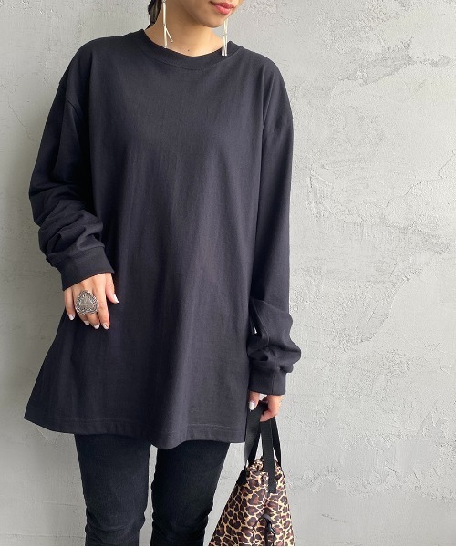 HANES（ヘインズ）の「[HANES/ヘインズ] BEEFY ビーフィーロングスリーブTシャツ（Tシャツ/カットソー・レディース・ヘザーグレー/ホワイト/ブラック・M/L/XL）」の13枚目の写真