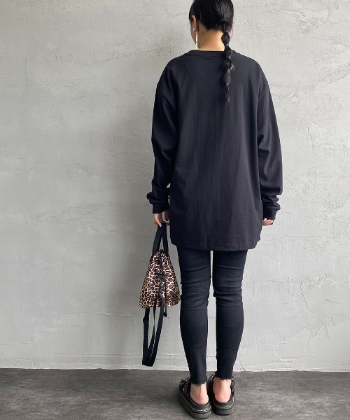 HANES（ヘインズ）の「[HANES/ヘインズ] BEEFY ビーフィーロングスリーブTシャツ（Tシャツ/カットソー・レディース・ヘザーグレー/ホワイト/ブラック・M/L/XL）」の19枚目の写真