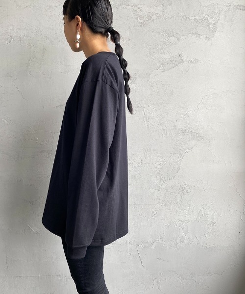 HANES（ヘインズ）の「[HANES/ヘインズ] BEEFY ビーフィーロングスリーブTシャツ（Tシャツ/カットソー・レディース・ヘザーグレー/ホワイト/ブラック・M/L/XL）」の11枚目の写真