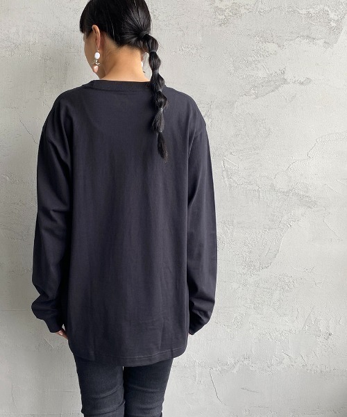 HANES（ヘインズ）の「[HANES/ヘインズ] BEEFY ビーフィーロングスリーブTシャツ（Tシャツ/カットソー・レディース・ヘザーグレー/ホワイト/ブラック・M/L/XL）」の12枚目の写真