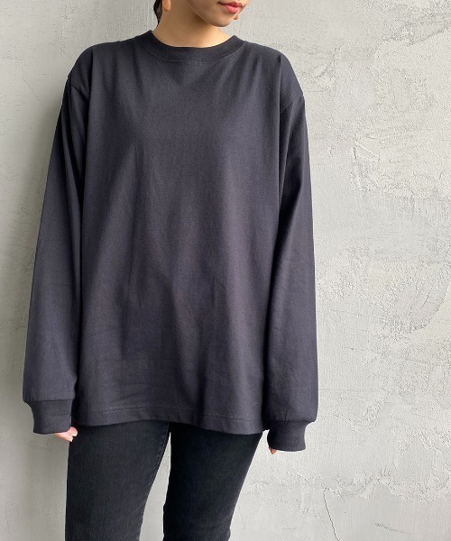 HANES（ヘインズ）の「[HANES/ヘインズ] BEEFY ビーフィーロングスリーブTシャツ（Tシャツ/カットソー・レディース・ヘザーグレー/ホワイト/ブラック・M/L/XL）」の7枚目の写真