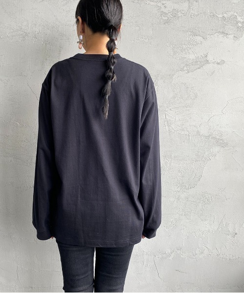 HANES（ヘインズ）の「[HANES/ヘインズ] BEEFY ビーフィーロングスリーブTシャツ（Tシャツ/カットソー・レディース・ヘザーグレー/ホワイト/ブラック・M/L/XL）」の9枚目の写真