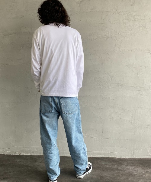 HANES（ヘインズ）の「[HANES/ヘインズ] BEEFY ビーフィーロングスリーブTシャツ（Tシャツ/カットソー・レディース・ヘザーグレー/ホワイト/ブラック・M/L/XL）」の6枚目の写真