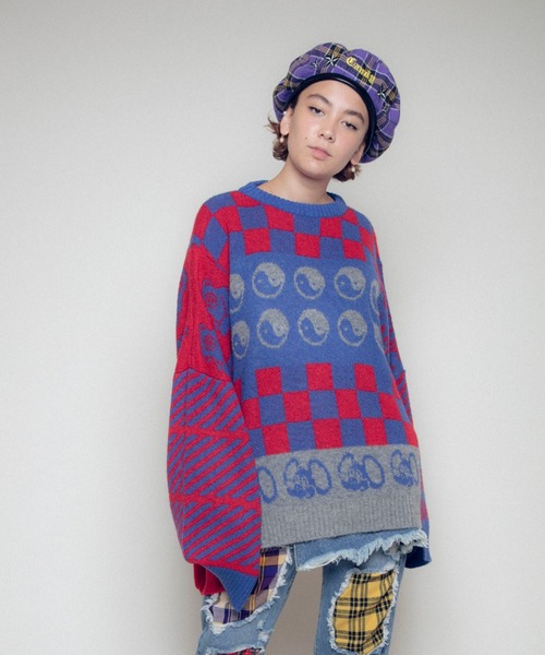 Candy Stripper(キャンディストリッパー)の「BACK SLIDE ニット(ニット/セーター・レディース・グレー/ブルー/ピンク・2)」の3枚目の写真