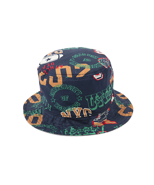 X-girl Stages（エックスガールステージス）の「REVERSIBLE HAT "COLLEGE PATTERN"（ハット・キッズ・ベージュ/ネイビー・SMALL/MEDIUM）」の10枚目の写真