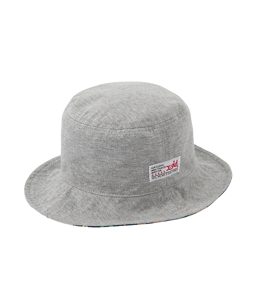 X-girl Stages（エックスガールステージス）の「REVERSIBLE HAT "COLLEGE PATTERN"（ハット・キッズ・ベージュ/ネイビー・SMALL/MEDIUM）」の3枚目の写真