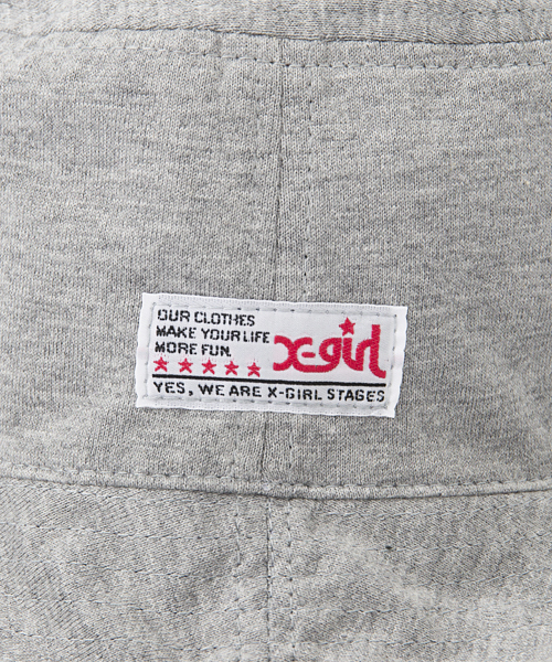 X-girl Stages（エックスガールステージス）の「REVERSIBLE HAT "COLLEGE PATTERN"（ハット・キッズ・ベージュ/ネイビー・SMALL/MEDIUM）」の4枚目の写真