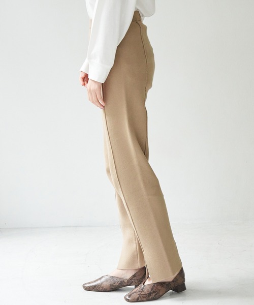 ROPE' PICNIC（ロペピクニック）の「【セットアップ対応】センタースリットニットパンツ（その他パンツ・レディース・ブラック/ベージュ/ブラウン/オリーブ・38）」の5枚目の写真