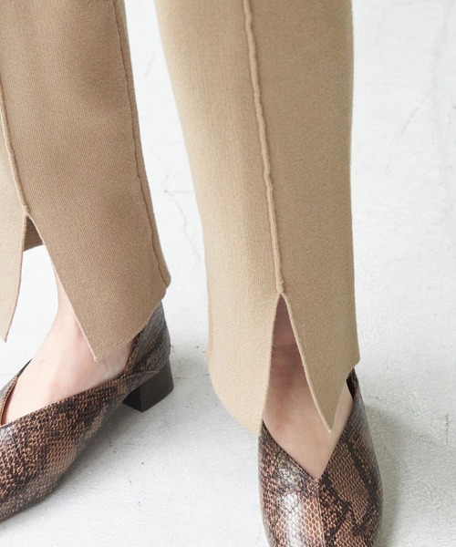 ROPE' PICNIC（ロペピクニック）の「【セットアップ対応】センタースリットニットパンツ（その他パンツ・レディース・ブラック/ベージュ/ブラウン/オリーブ・38）」の9枚目の写真