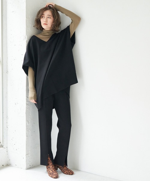 ROPE' PICNIC（ロペピクニック）の「【セットアップ対応】センタースリットニットパンツ（その他パンツ・レディース・ブラック/ベージュ/ブラウン/オリーブ・38）」の11枚目の写真