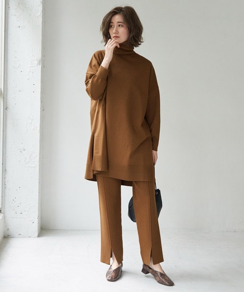 ROPE' PICNIC（ロペピクニック）の「【セットアップ対応】センタースリットニットパンツ（その他パンツ・レディース・ブラック/ベージュ/ブラウン/オリーブ・38）」の12枚目の写真