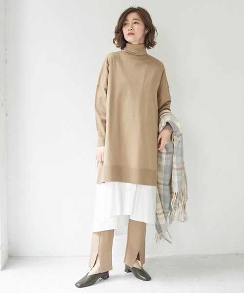 ROPE' PICNIC（ロペピクニック）の「【セットアップ対応】センタースリットニットパンツ（その他パンツ・レディース・ブラック/ベージュ/ブラウン/オリーブ・38）」の13枚目の写真