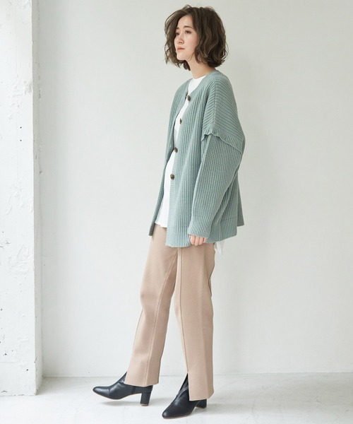 ROPE' PICNIC（ロペピクニック）の「【セットアップ対応】センタースリットニットパンツ（その他パンツ・レディース・ブラック/ベージュ/ブラウン/オリーブ・38）」の15枚目の写真