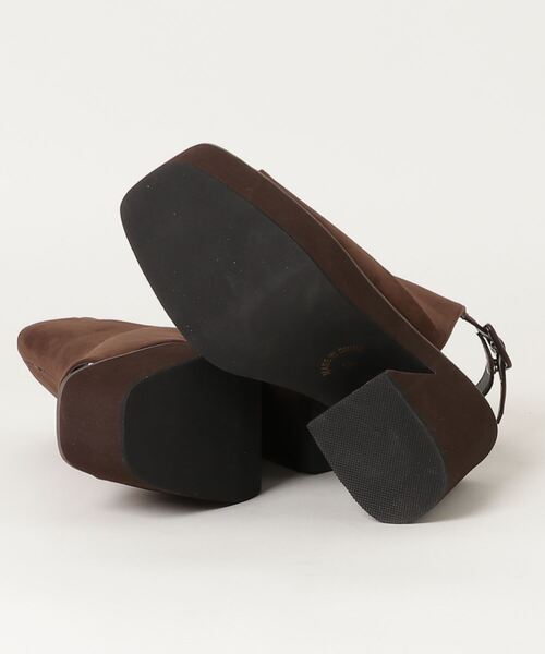 chumchum（チャムチャム）の「オープントゥーブーティー（フレアーヒール）（ブーツ・レディース・ブラック/ダークブラウン/ベージュ・LL/S/M/L）」の5枚目の写真