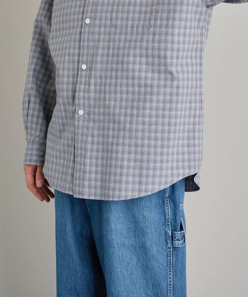 スティーブンアラン　グレー ストライプ トップス Steven Alan｜スティーブンアランのシャツ/ブラウス（グレー
