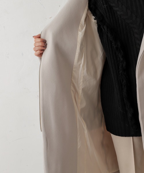 natural couture（ナチュラルクチュール）の「お上品フードジップコート（その他アウター・レディース・アイボリー/モカ/ネイビー/サックスブルー・FREE）」の11枚目の写真