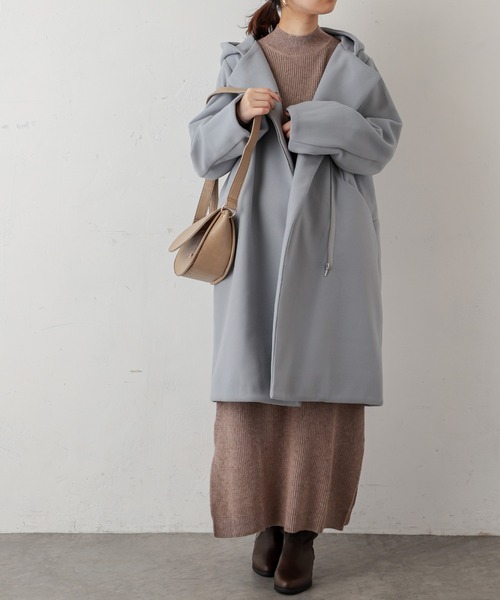 natural couture（ナチュラルクチュール）の「お上品フードジップコート（その他アウター・レディース・アイボリー/モカ/ネイビー/サックスブルー・FREE）」の17枚目の写真