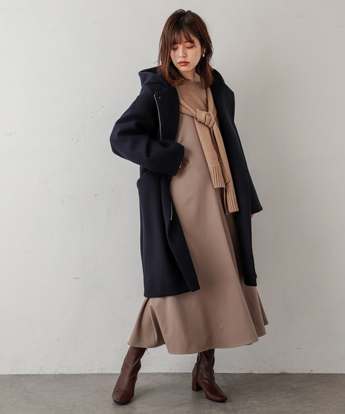 natural couture（ナチュラルクチュール）の「お上品フードジップコート（その他アウター・レディース・アイボリー/モカ/ネイビー/サックスブルー・FREE）」の13枚目の写真