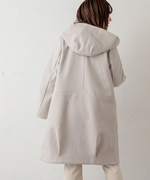 natural couture（ナチュラルクチュール）の「お上品フードジップコート（その他アウター・レディース・アイボリー/モカ/ネイビー/サックスブルー・FREE）」の5枚目の写真