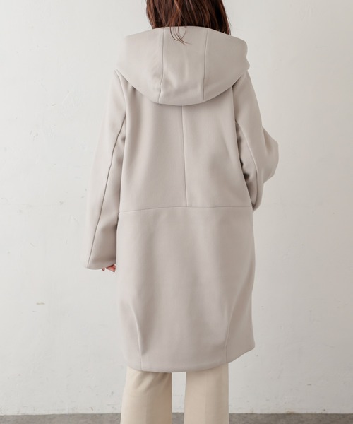 natural couture（ナチュラルクチュール）の「お上品フードジップコート（その他アウター・レディース・アイボリー/モカ/ネイビー/サックスブルー・FREE）」の7枚目の写真