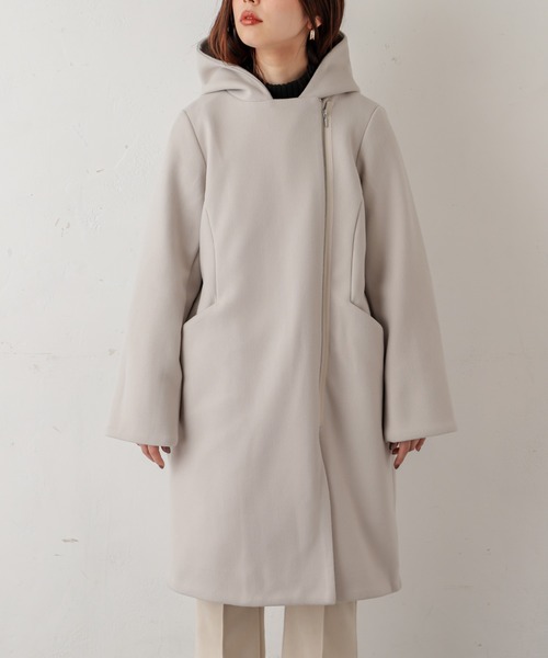 natural couture（ナチュラルクチュール）の「お上品フードジップコート（その他アウター・レディース・アイボリー/モカ/ネイビー/サックスブルー・FREE）」の15枚目の写真