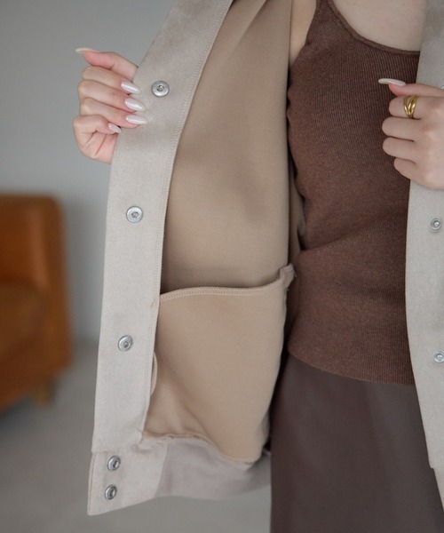 Fizz（フィズ）の「スウェードポンチスタジャン（スタジャン・レディース・アイボリー/グレイッシュベージュ/ピンクベージュ/グレイッシュブルー/チャコール/ブラック/モカ/スミクロ/ライトグリーン・M/L）」の15枚目の写真