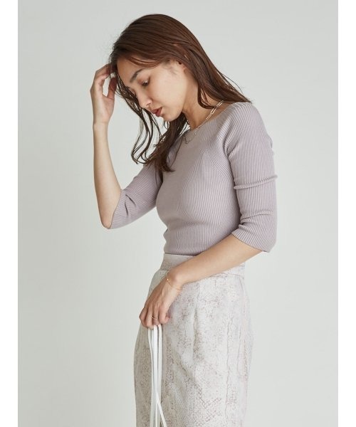 FRAY I.D（フレイアイディー）の「デコルテリブニットプル（ニット/セーター・レディース・ホワイト/ミント/ピンク/ブラック・FREE）」の19枚目の写真