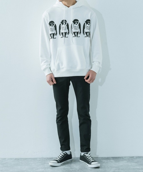 BRANDALISED（ブランダライズド）の「BANKSY/バンクシー LAUGH NOW P/O PARKA 裏毛ルーズスウェットパーカー（パーカー・メンズ・ベージュ/ブラック/ピンク/ホワイト・M/L/XL）」の19枚目の写真