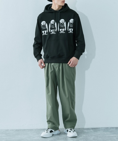 BRANDALISED（ブランダライズド）の「BANKSY/バンクシー LAUGH NOW P/O PARKA 裏毛ルーズスウェットパーカー（パーカー・メンズ・ベージュ/ブラック/ピンク/ホワイト・M/L/XL）」の12枚目の写真