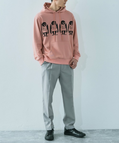 BRANDALISED（ブランダライズド）の「BANKSY/バンクシー LAUGH NOW P/O PARKA 裏毛ルーズスウェットパーカー（パーカー・メンズ・ベージュ/ブラック/ピンク/ホワイト・M/L/XL）」の9枚目の写真