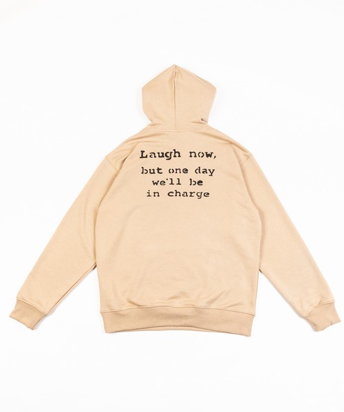 BRANDALISED（ブランダライズド）の「BANKSY/バンクシー LAUGH NOW P/O PARKA 裏毛ルーズスウェットパーカー（パーカー・メンズ・ベージュ/ブラック/ピンク/ホワイト・M/L/XL）」の7枚目の写真