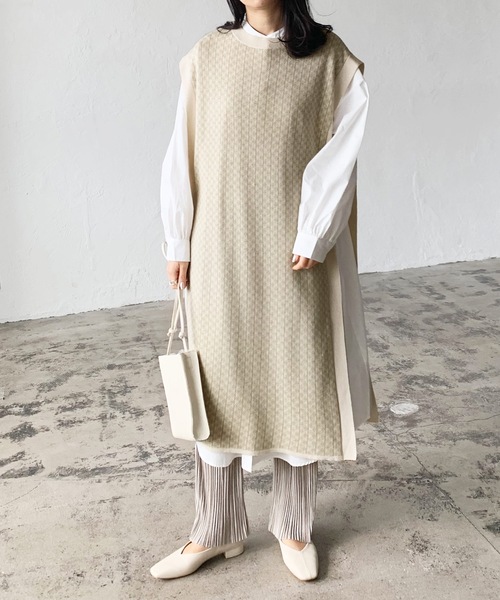 セール ジャガードロングニットベスト ニット セーター Lian リアン のファッション通販 Zozotown